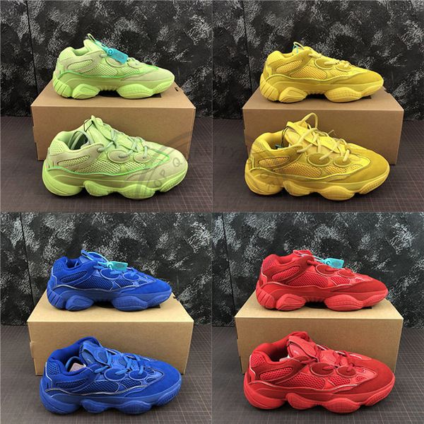 

With Stock X 500 Casual Dad Shoes Salt Blush Utility Black Kanye West 500s Designer Sneakers Yellow Red Green Trainers chaussures Size 36-46