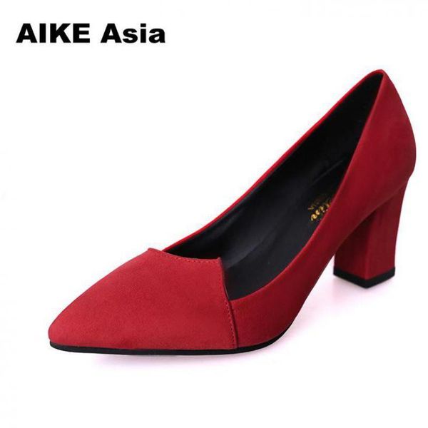 

2019 women pumps toe mid heels dress work comfortable ladies shoes rough with ankle strap thick heel women shoes square cs#1, Black