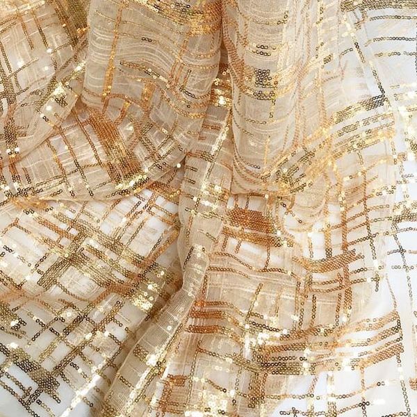 

gold transparent crystal gold glitter plaid striped lace fabric shirt dress diy home textiles wedding mannequin cloth mesh fabric c584, Black;white