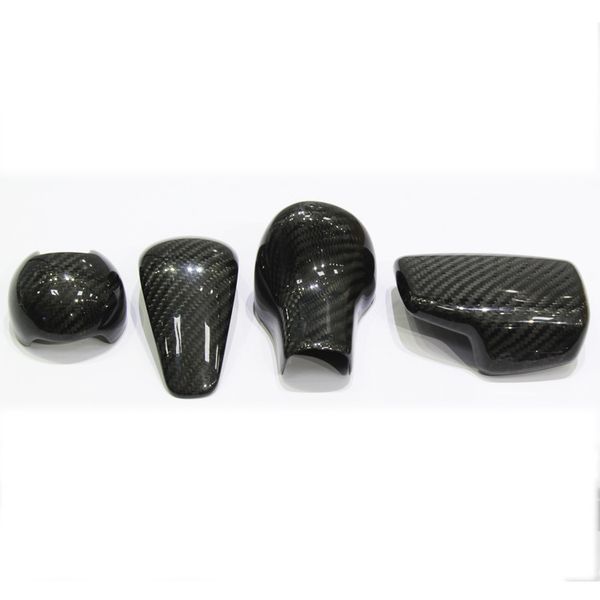 

dry carbon fiber gear selector covers gear shift knob cover trim sticker for audi a1 a3 a4 a6 a5 a7 s3 s6 s7 q5 q7 tt tts