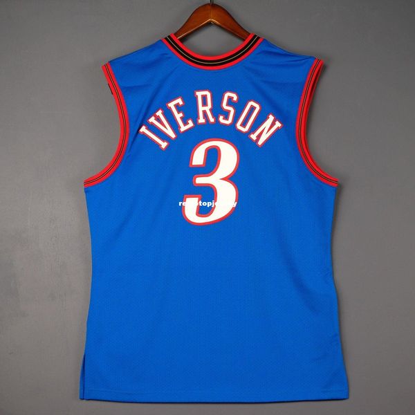 

100% stitched mitchell ness #3 allen iverson wholesale 1999-2000 jersey men mens vest size xs-6xl stitched basketball jerseys ncaa, Black;blue