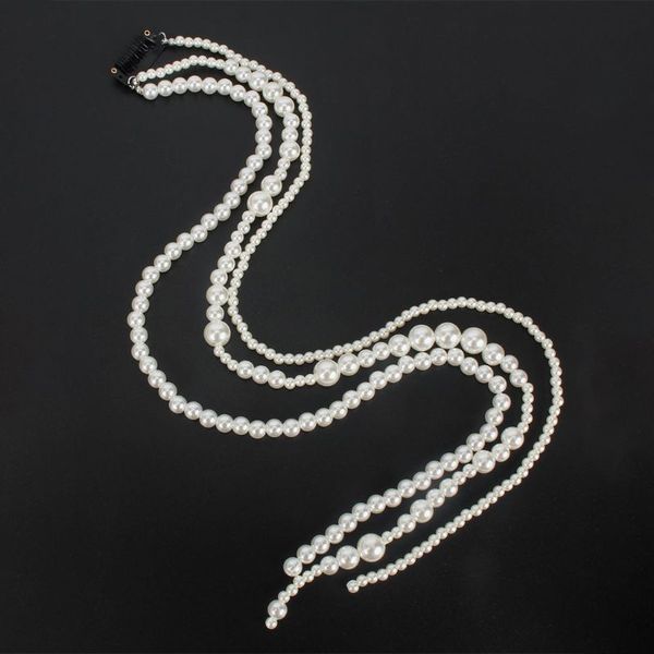 

fashion headwear abs imitation pearl long hair chain for women wedding bridal hairpins jewelry accessories, Golden;white