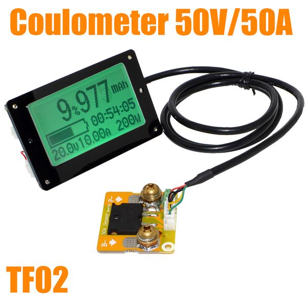 Freeshipping TF02N 50 V 50A Capacidade da Bateria Tester Tensão Display Atual Coulomb Contador Frete Grátis com Número de Rastreamento 12003186