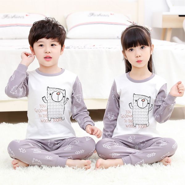 

kids boys cartoon pajamas sets pyjamas kids baby girls clothes cotton children's clothing set pijamas infantil homewear 3-14y, Blue;red