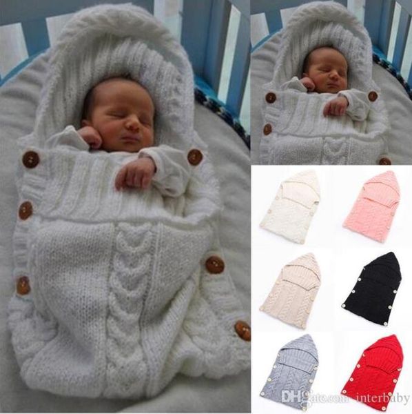 Recém-nascido malha Sacos de Dormir bebê Handmade Cobertores Criança Inverno Wraps Foto Swaddling viveiro cama Stroller gavetas Robes BYP3647