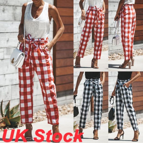 

new style plaid pants, Black