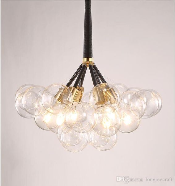 

creative ball glass bubble ball chandelier lamp modern pendent lamp dining room clothing shop cafe pendent lights fixture