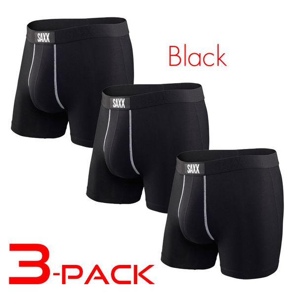 

saxx vibe men's underwear modern fit boxer nksa brief 3-pack ~ without box (north american size, Black;white