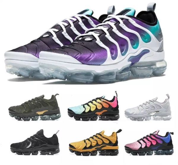 

New TN Plus Men Designer running shoes Silver Gradient USA Tangerine mint Grape Volt Hyper Violet trainers Sports Shoes Mens women Sneakers