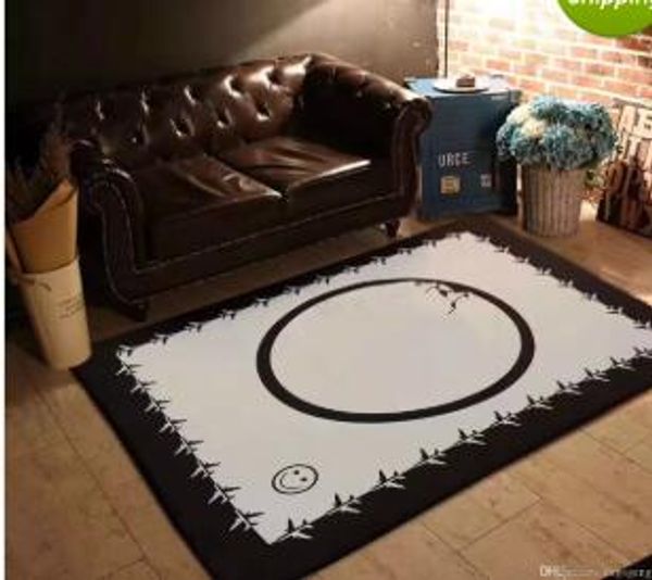 

fashion european style brand new living room area rugs 150 x 200 cm non-slip black white flannel home furnishing carpet