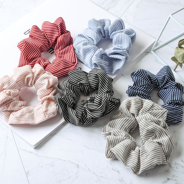 

elasticity scrunchie new ponytail holder hairband hair rope tie fashion stipe 1pc floral women girls