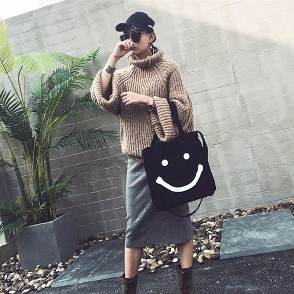 

new handbags beach bag for summer smiling face straw bags women tote messenger bag travel handbags designer shopping hand bags