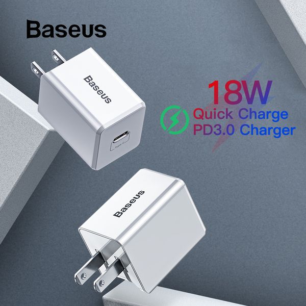 

baseus us quick charge pd 3.0 charger for iphone x travel fast charger for samsung xiaomi type c interface mobile phone charger