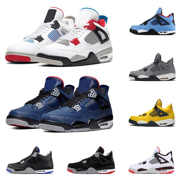 

2020 mens basketball shoes 4s what the 4 loyal blue bred cool grey black cat pure money white cement men trainer sports sneakers