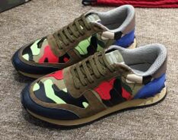 

2019 Popular Men's Women's Low-Top Rivets VALEN Espadrilles Camouflage Shoe Casual Sneakers Genuine Leather Sports Shoes 35-45 N1~39