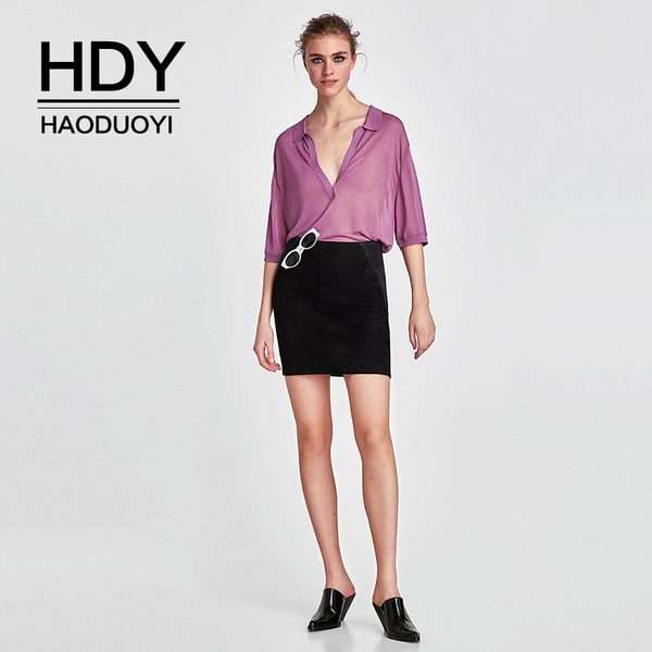 

hdy haoduoyi fashion casual women style solid thin v-neck long sleeve hollow sweet super comfy pullover sweater, White;black