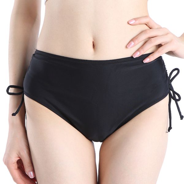 

high waist womens bikini bottom side ties brazilian coverage swimsuit bottom classic cut bottoms adjustable ties bikini