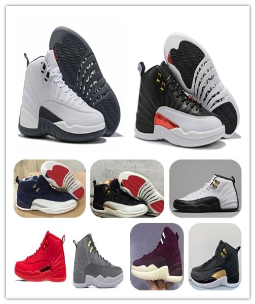 

with box 12 reverse taxi basketball shoes 12s cny white grey gym red midnight black xii flu game sports sneakers ment