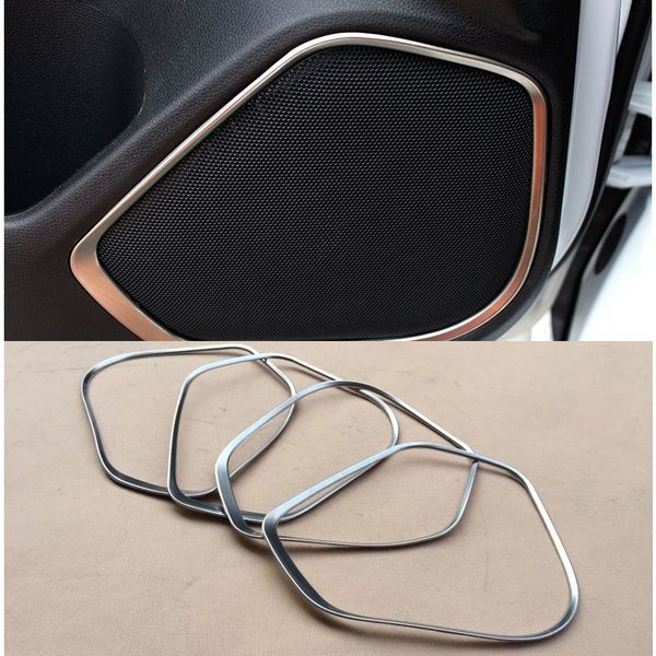 Stainless Car Door Speaker Decoration Cover Trim For Honda FIT JAZZ 2014~2015