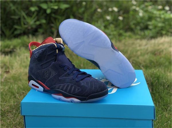 

2020 authentic 6 db doernbecher men basketball shoes midnight navy white varsity red metallic gold 392789 -401 running shoes size 7 -13