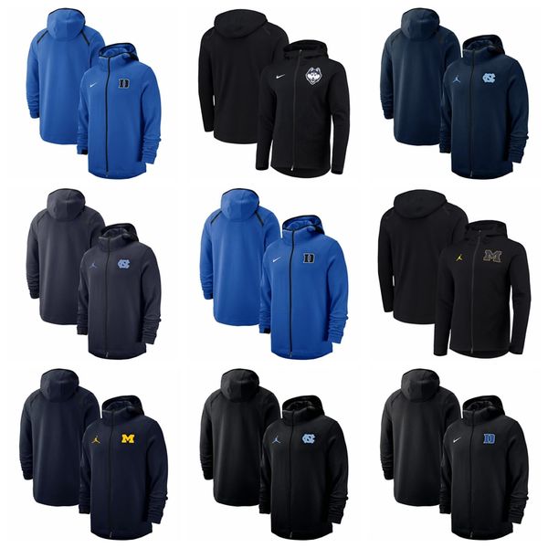 

Men north carolina tar heel michigan wolverine duke blue devil on court player howtime performance full zip hoodie, Black