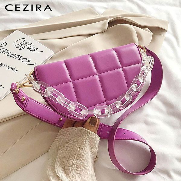 

cezira summer pu leather small handbag for women plaid thread pattern designer shell shoulder bag lady chain crossbody flap bag