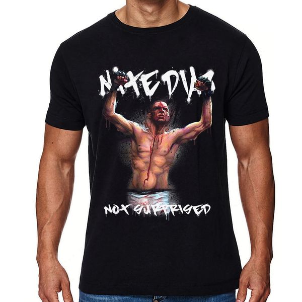 

for men nate diaz is not surprised t shirt cool mma tee shirt 100% cotton big size camiseta, White;black
