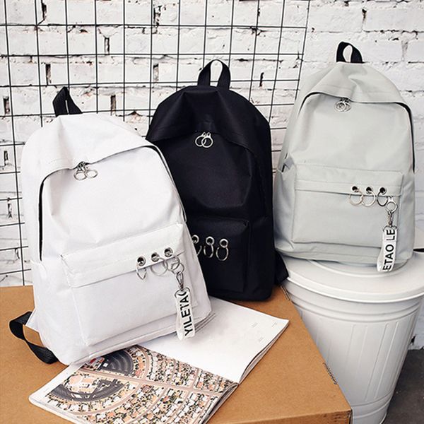 

25#women's fashion ring decoration shoulder bookbags satchel travel backpack casual lightweight daily backpack