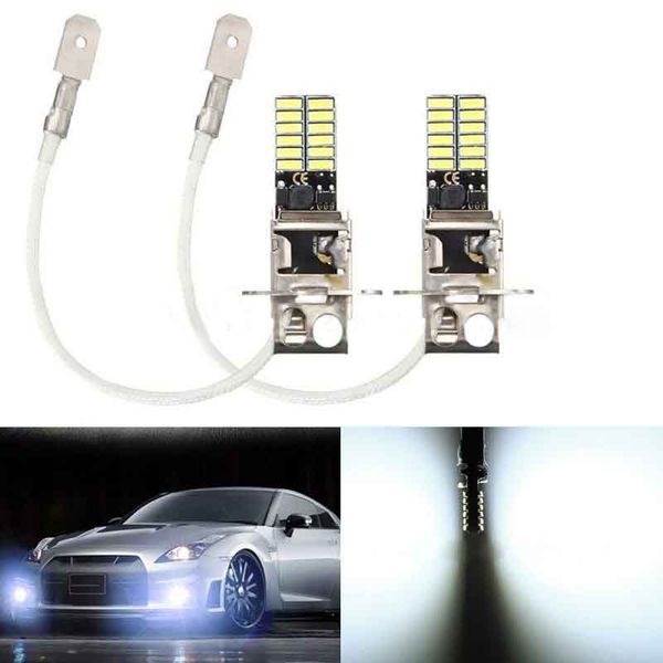 

2pcs/lot h3 h1 24 smd 4014 led chips 24smd auto canbus car driving fog lights drl replacement lamps 12v