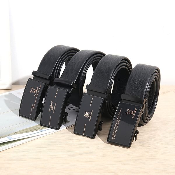 

men's buckle scratch-resistant business gift men's automatic buckle scratch-resistant automatic business belt gift belt belt, Black;brown