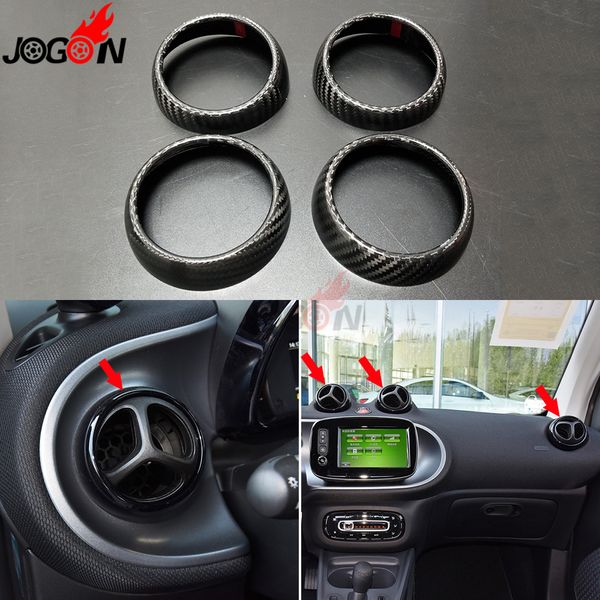 

carbon fiber for smart fortwo forfour 453 2014 - 2019 car interior console dashboard air condition ac vent outlet cover trim
