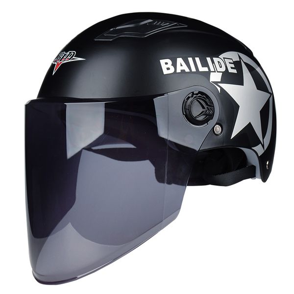 

motorcycle helmet retro style 54 - 60cm head half protective helmet with visor mirror summer sun