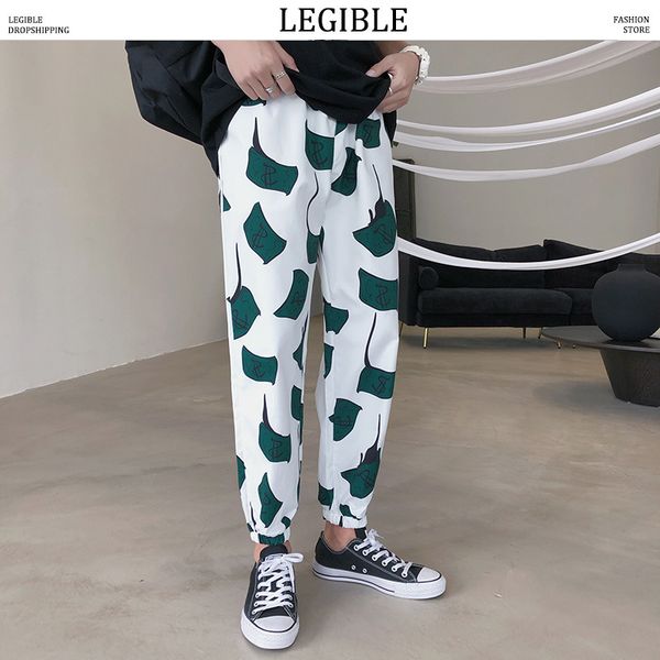

2020 новая печать мужские брюки мода шаровары мужчины хип-хоп случайные бегуны брюки мужские спортивные брюки, Black