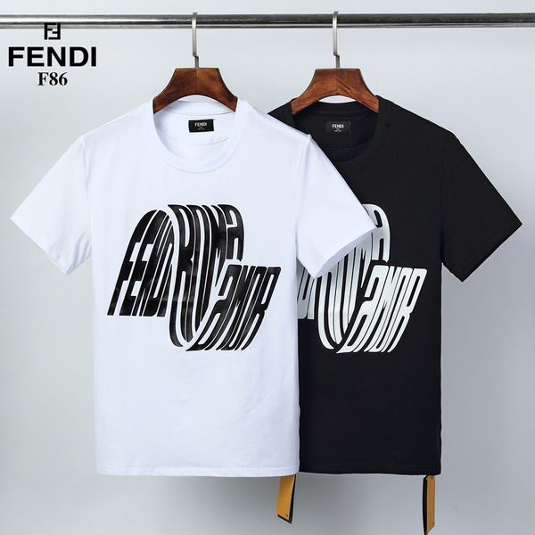 

2020ss весной и летом новый высококачественный хлопок печати короткий рукав круглый шею панель t-shirt размер: -l-xl-xxl-xxxl цвет: черный, White;black