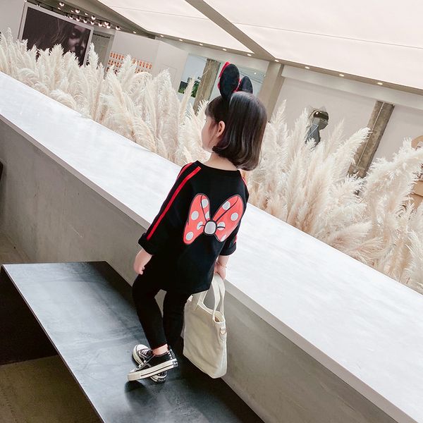 

kids designer clothes girls back bow set 2020 autumn new korean childrens fingers two-piece set one-piece wholesale, White