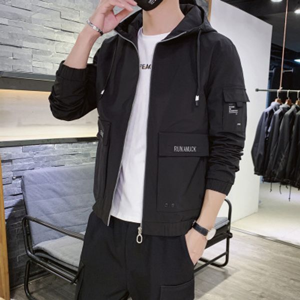 

toney cp konng gonng 2020 new jacket men's coat spring and autumn company fit handsome leisure youth hoodie men's clothing factory, Black;brown