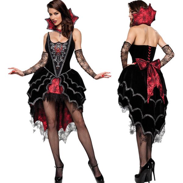 

queen of the vampires costume halloween costumes for women cosplay black gothic lolita dress fantasy, Black;red