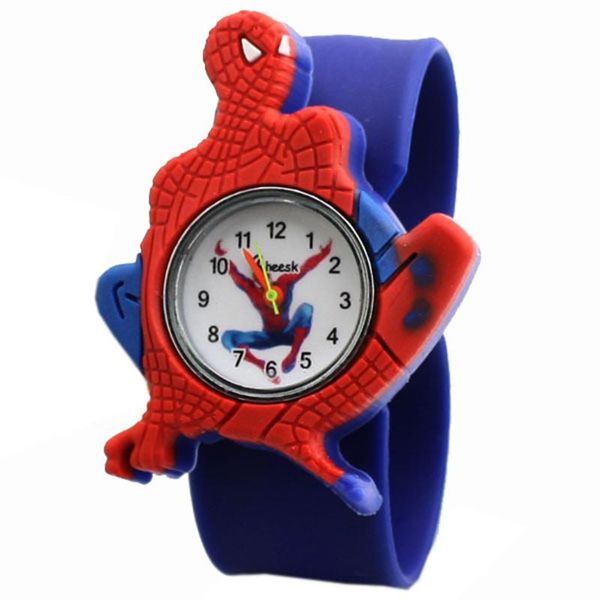 

wholesale 2018 new children's clock student children boy spider man watches men silicone cartoon watch relogio masculino jktgu, Blue
