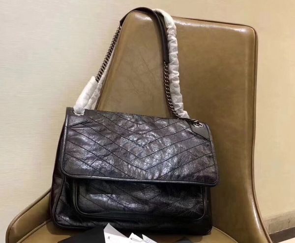 

free shipipng известный дизайнер ретро морщины кожаных niki женщин плеча сумки кошелек мессенджер