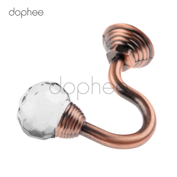 

dophee 2pcs round crystal curtain hooks wall mounted home decor curtain tieback accessories with screws 3 colors home decoration bathroom st