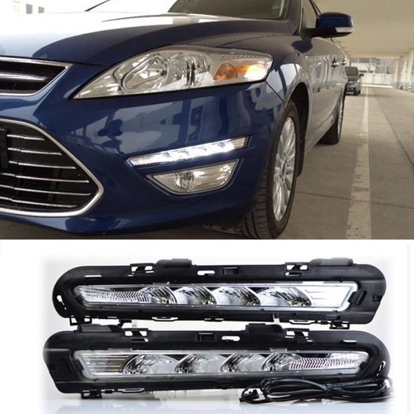 

car flashing 1pair for mondeo fusion 2011 2012 2013 led drl daytime running lights led daylight fog light with yellow