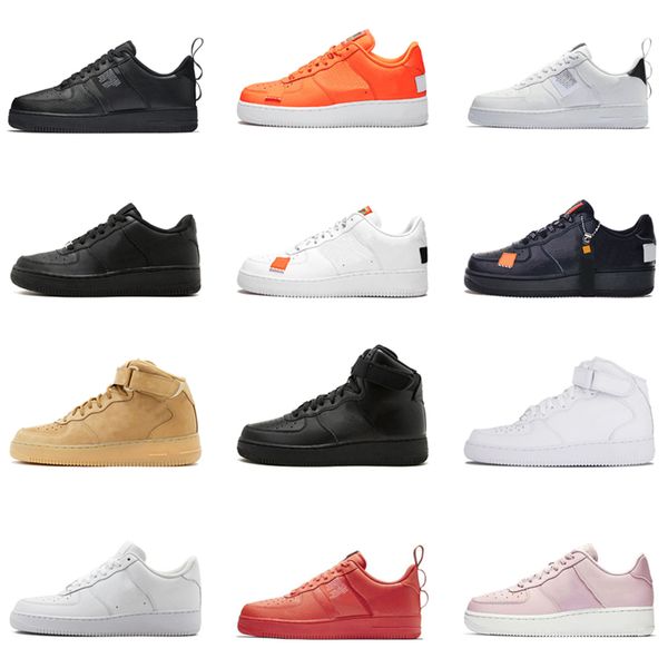 

2019 новый 1 мужчины и женщины парни девушки белые черный оранжевый пшеницы розовый женщины замочить 1 повседневная обувь размер eur36-45, Black