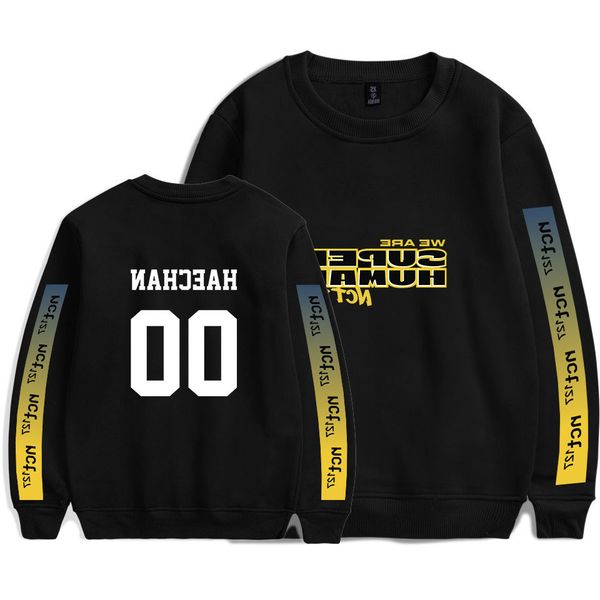 

we shirt 2019 super huan printing leisure time easy round collar sweater t shirts, Black