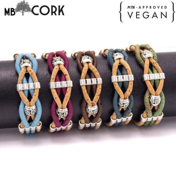 

cork jewelry cork bracelet for women colorful handmade original bracelet br-95-mix-5, Black