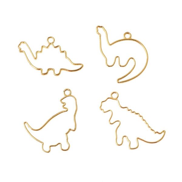 

4pc cartoon dinosaur blank resin frame pendant open bezel setting jewelry making