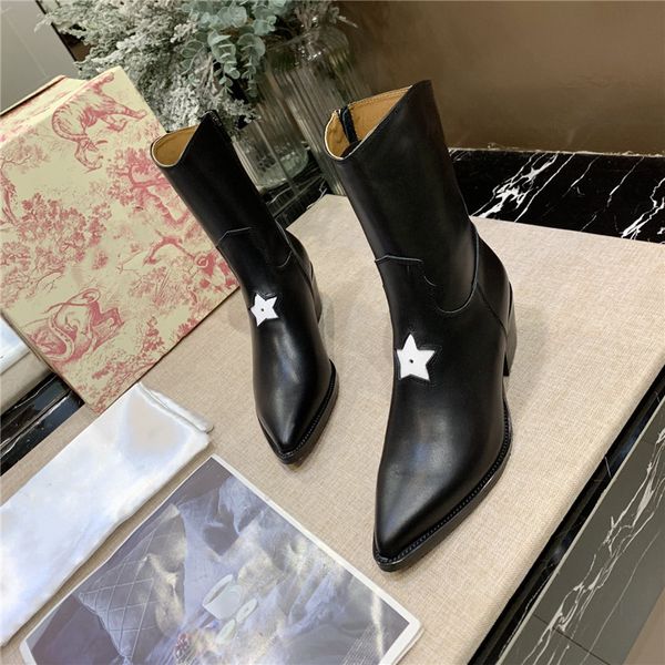 

original box]new luxury womens ankle hlaf high heel 10cm woolen sock-like booties ladies high boots aftergame quincunx heel size 35-41, Black