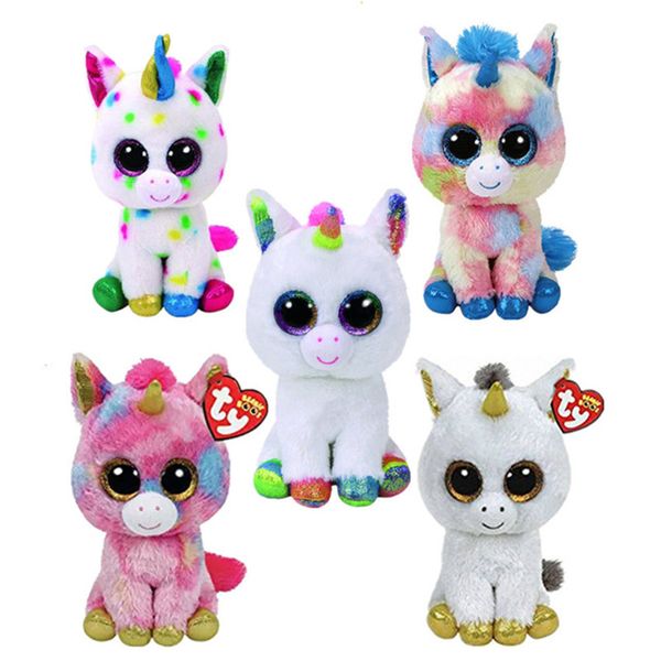 

Ty beanie boo collection 17cm unicorn plu h toy 6inch oft tuffed animal doll kawaii big eye novelty toy kid girl children 039 fav