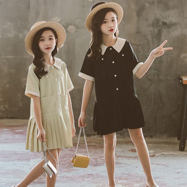 

black green chiffon teen girls dress 2020 new summer kids drsseses for girls mother and daughter dresses children casual clohes, Red;yellow