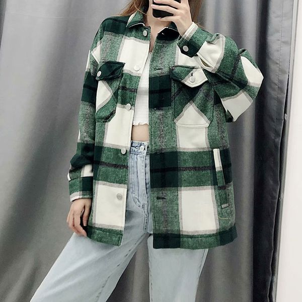 

winter spring women plaid long coat casual warm vintage fashion ladies jacket outwear, Black;brown