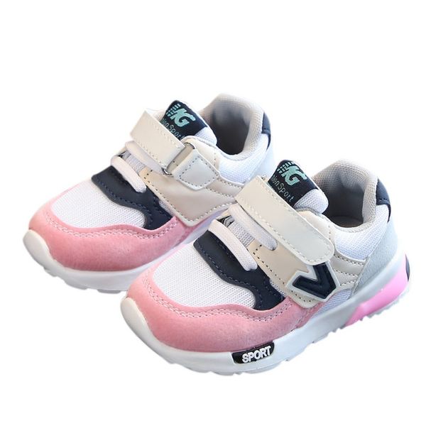 

kids toddler shoes for baby boys girls children casual sneakers air mesh breathable soft running sports shoes pink gray 2018 new, Black
